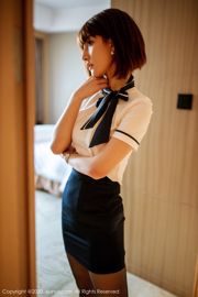 [秀 人 XIUREN] No.2082 Lin Wenwen yooki "The Gentle Service of the Black Silk Stewardess"